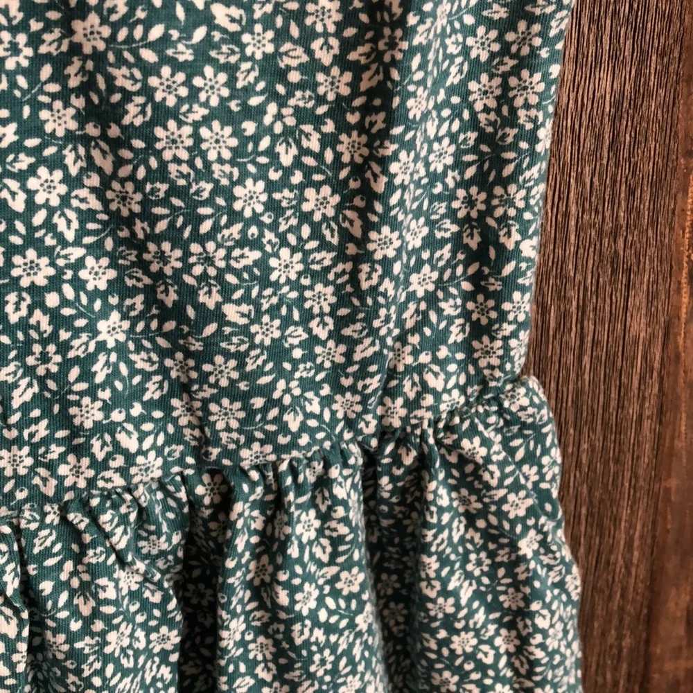 Gap Green Floral Babydoll Dress Large 10 Girls